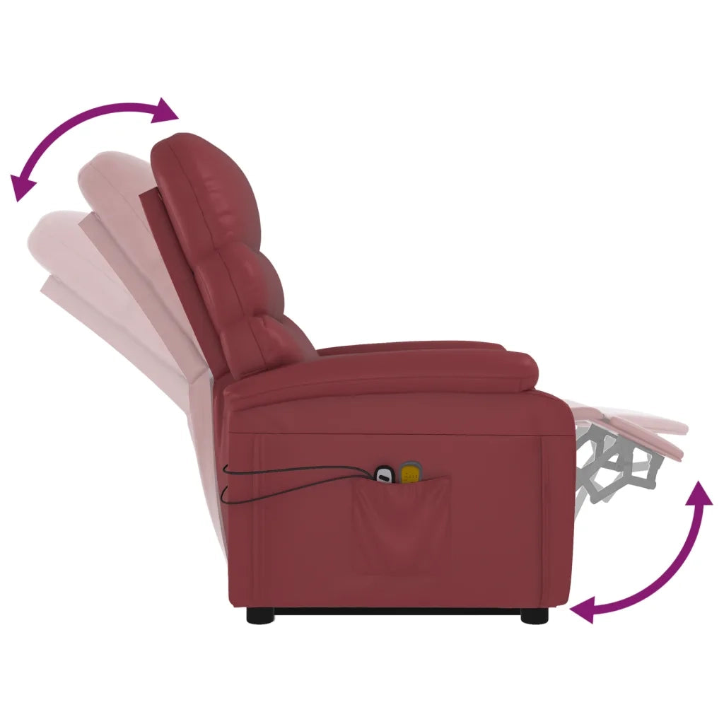 Poltrona Alzapersona Rosso Vino Similpelle 321287