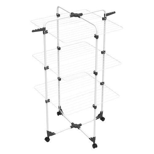 Vileda 174122 Modular 3 Stendibiancheria a Torre 30m 3 Livelli 6 Griglie Snodo Modulabile Ruote Piroettanti colore Bianco