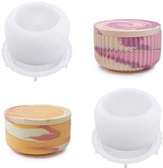 Kit di modellazione a forma di candela in silicone - 2 pezzi - riutilizzabile - pieghevole - flessibile - adatto per gesso/candele/epossi - forma per iniezione