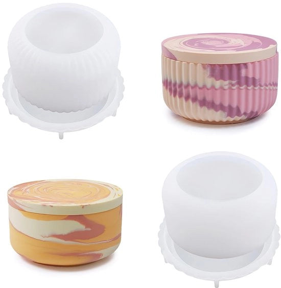 Kit di modellazione a forma di candela in silicone - 2 pezzi - riutilizzabile - pieghevole - flessibile - adatto per gesso/candele/epossi - forma per iniezione