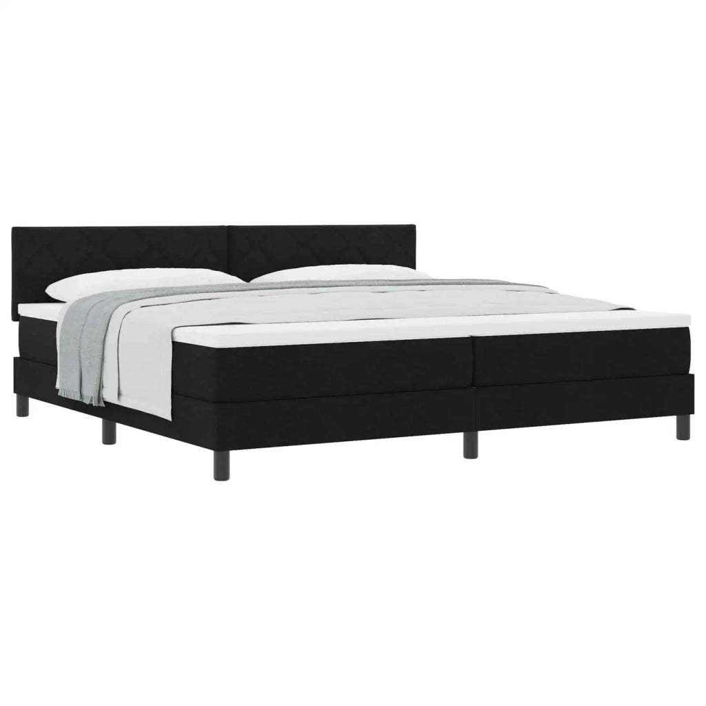 Letto a molle con testiera Nero 200 x 200 cm Tessuto 3338792