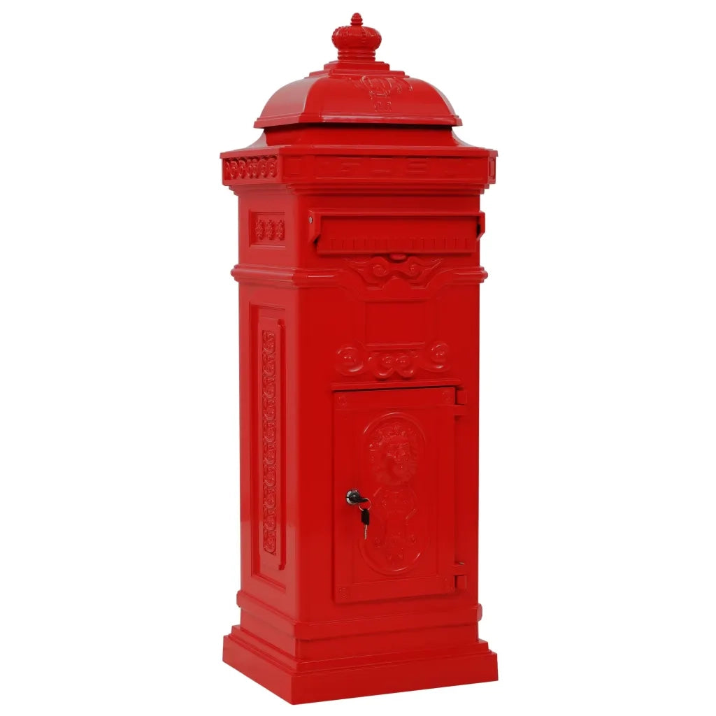 Cassetta della Posta in Alluminio Inossidabile Vintage Rossa