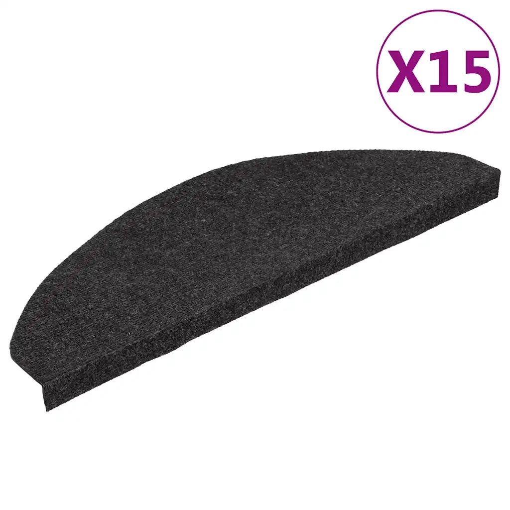 Tappetini Autoadesivi per Scale 15 pz | Gradini per Scale 65x22,5x3,5 cm Neri