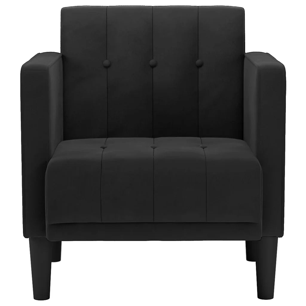 Divano Sedia con Braccioli Nero 53 cm in Velluto 4100557
