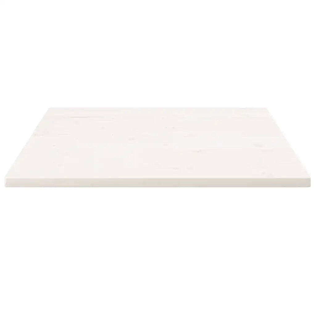 Piano Tavolo Bianco 90x90x2,5cm Legno Massello di Pino Quadrato 824396