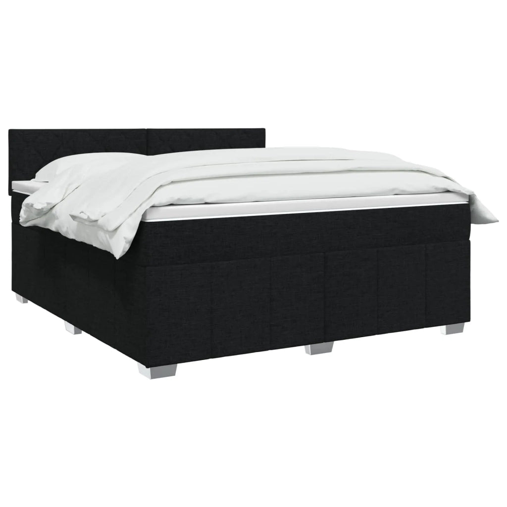 Letto box spring con materasso Nero 140 x 200 cm Tessuto 3451236