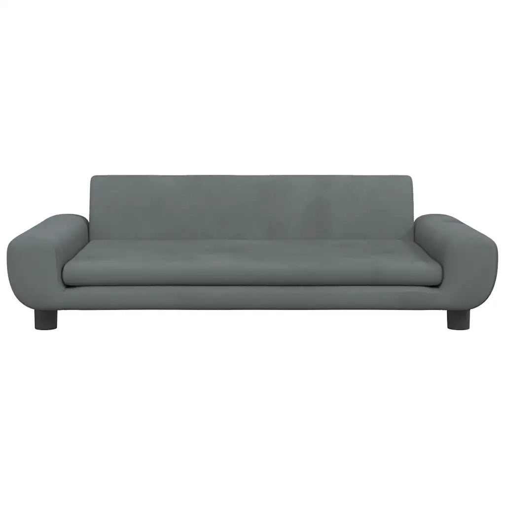 Divano per Bambini-Sofa-Divanetto Grigio Scuro 100x54x33 cm in Velluto