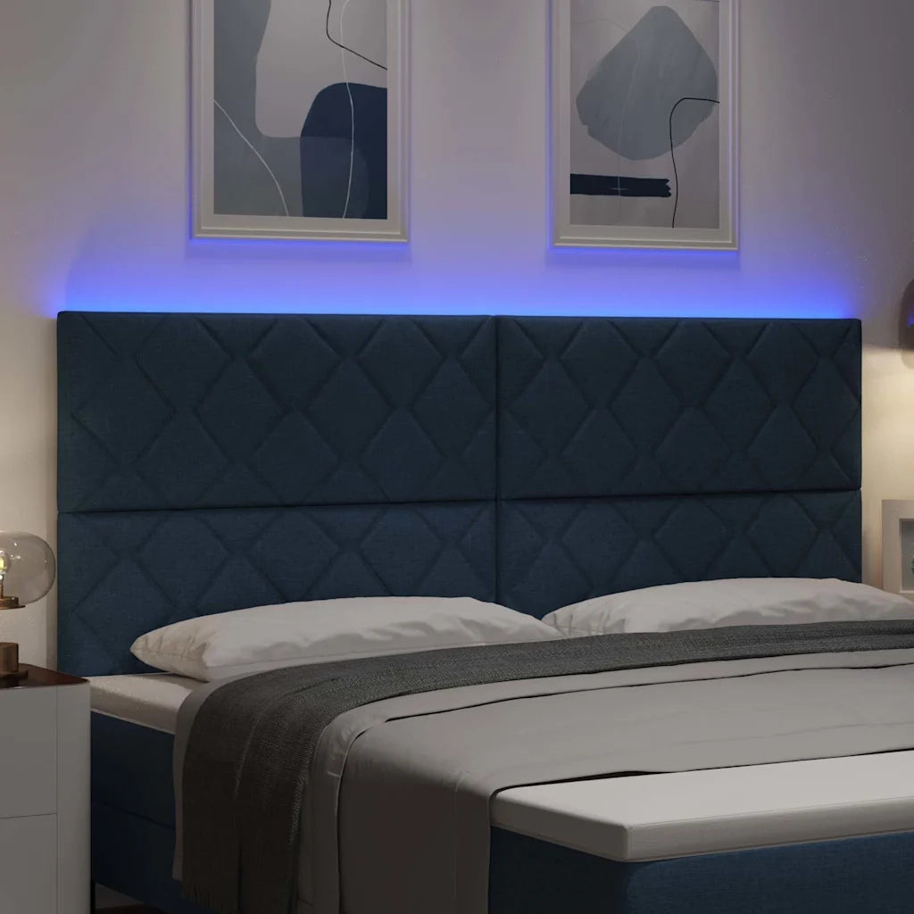 Testiera LED Blu 200 cm Tessuto 3338559