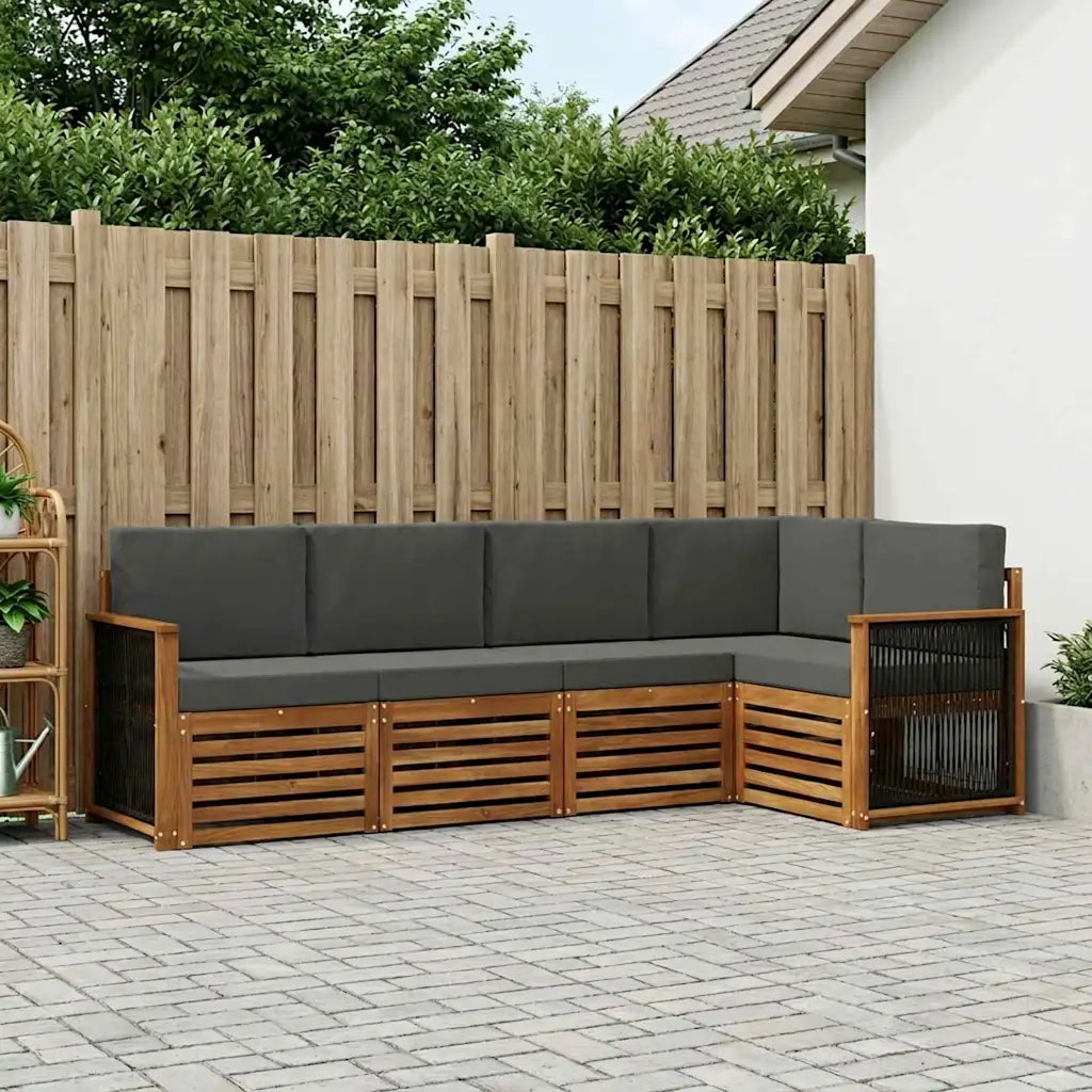 Set divano sezionale con cuscino 4 pcs Naturale e Antracite 3384353