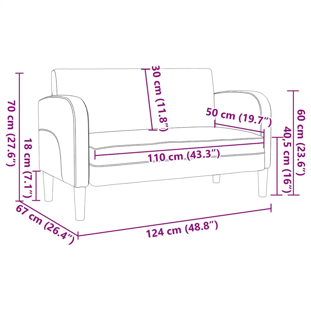 Divano Divanetto Marrone 110 cm in Similpelle 4100541