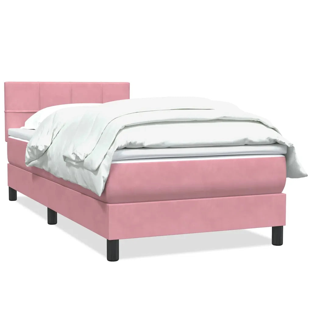 Giroletto a Molle con Materasso Rosa 80x220 cm Velluto 3316238