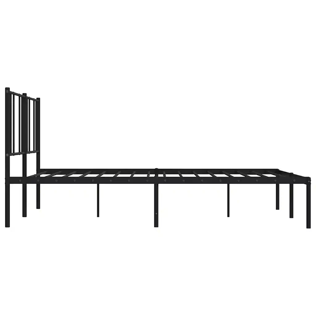Letto matrimoniale | Letto per adulti | Giroletto con Testiera in Metallo Nero 183x213 cm