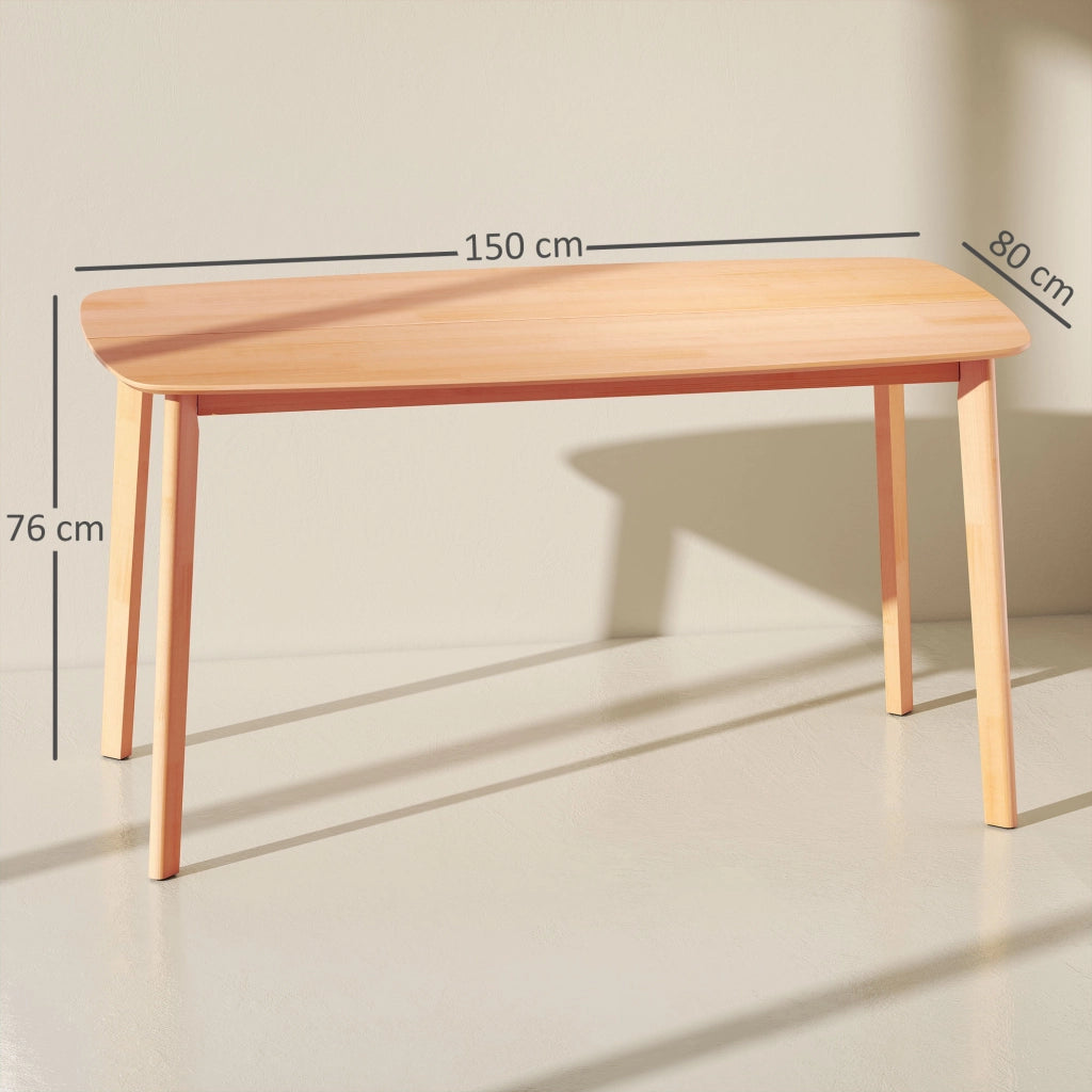 Tavolo da pranzo rettangolare allungabile ¨C Xylo ¨C legno massello naturale 150x80x76 cm per 6 persone