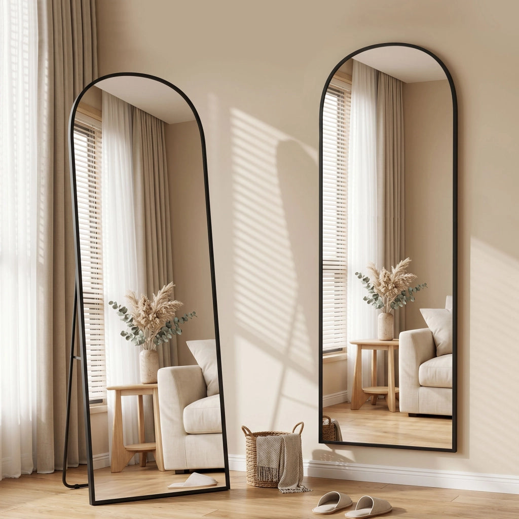 Specchio da Terra e Parete ¨C Xylo ¨C Alluminio Nero 50x170 cm