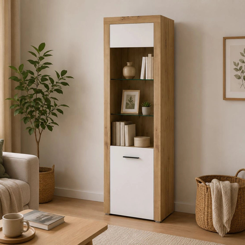 Mobile Espositore Lohalime, Vetrina 5 Ripiani, 65x42x192h cm Bianco