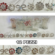 Trade Shop - Ferretti Forcine Glitter Strass Chignon Capelli Accessori Acconciatura Sposa -