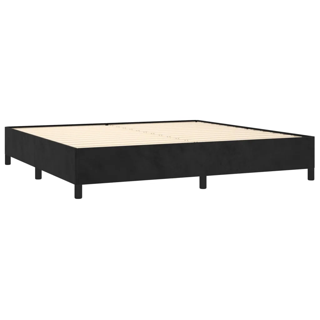 Giroletto a Molle con Materasso Nero 200x200 cm in Velluto 3129413