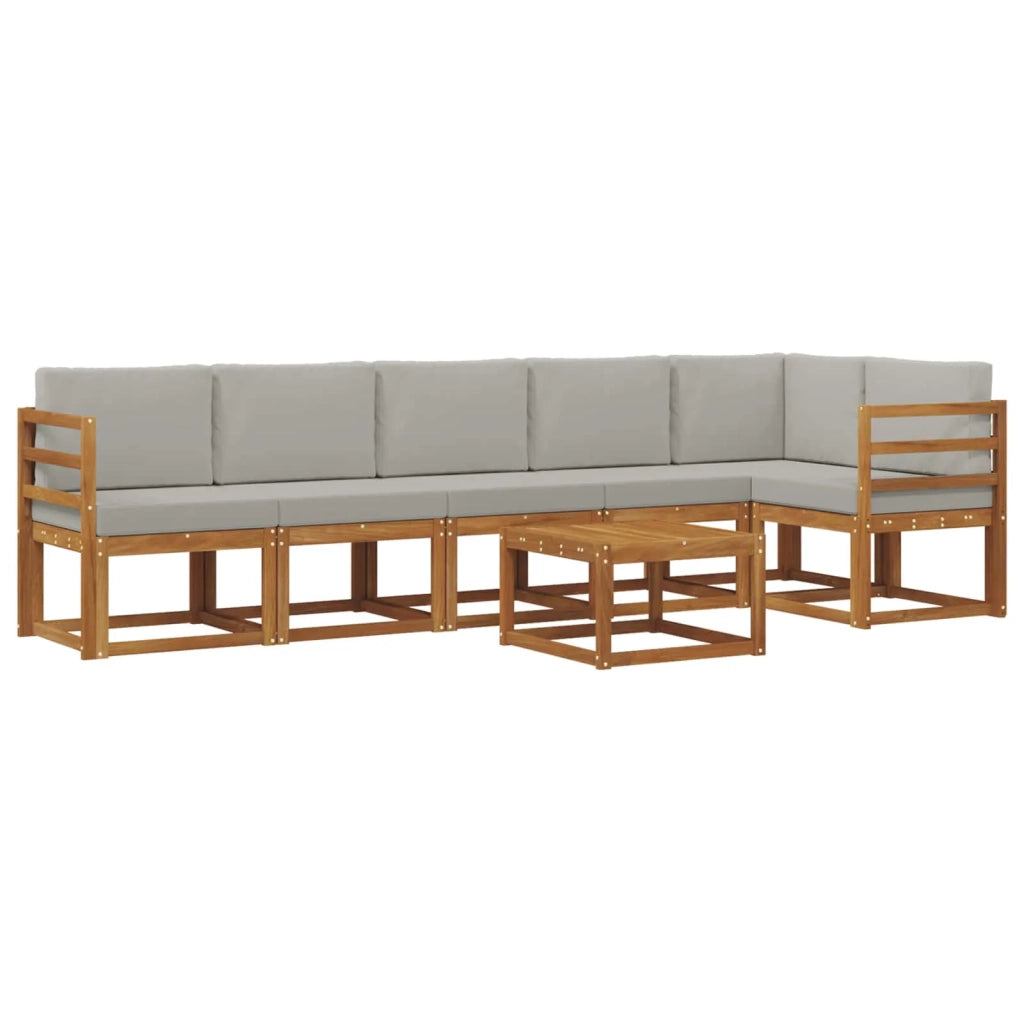 Set di divani da esterno 7 pcs Grigio Naturale e Chiaro 3366484