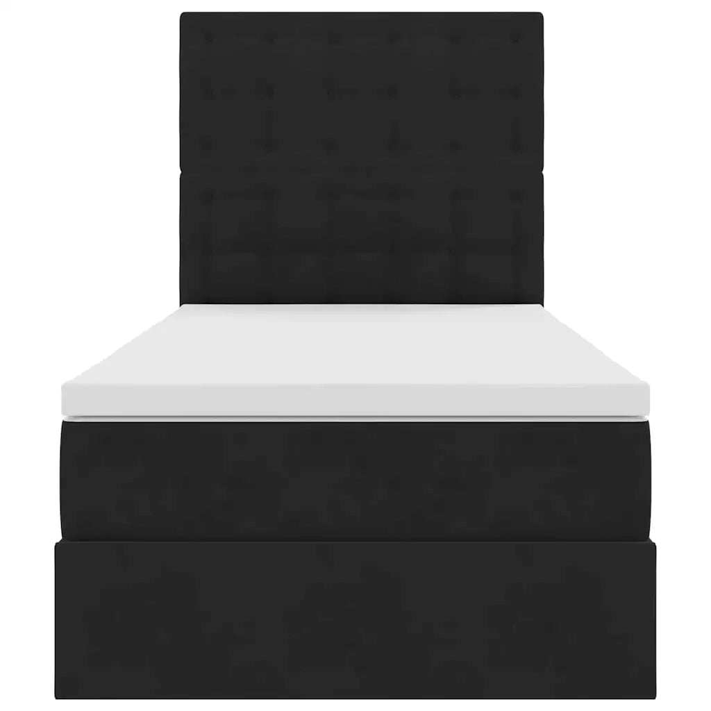 Letto con contenitore e LED con led Nero 100 x 200 cm Velluto 3372767