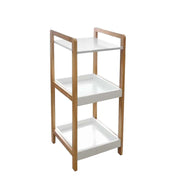 MOBILE IN LEGNO CON 3 MENSOLE BIANCHE 30X30X72 CM