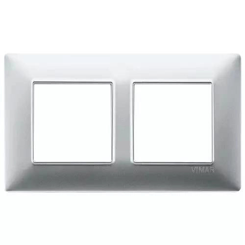 VIMAR PLANA - PLACCA 4M (2+2) INT57 ARGENTO OPACO