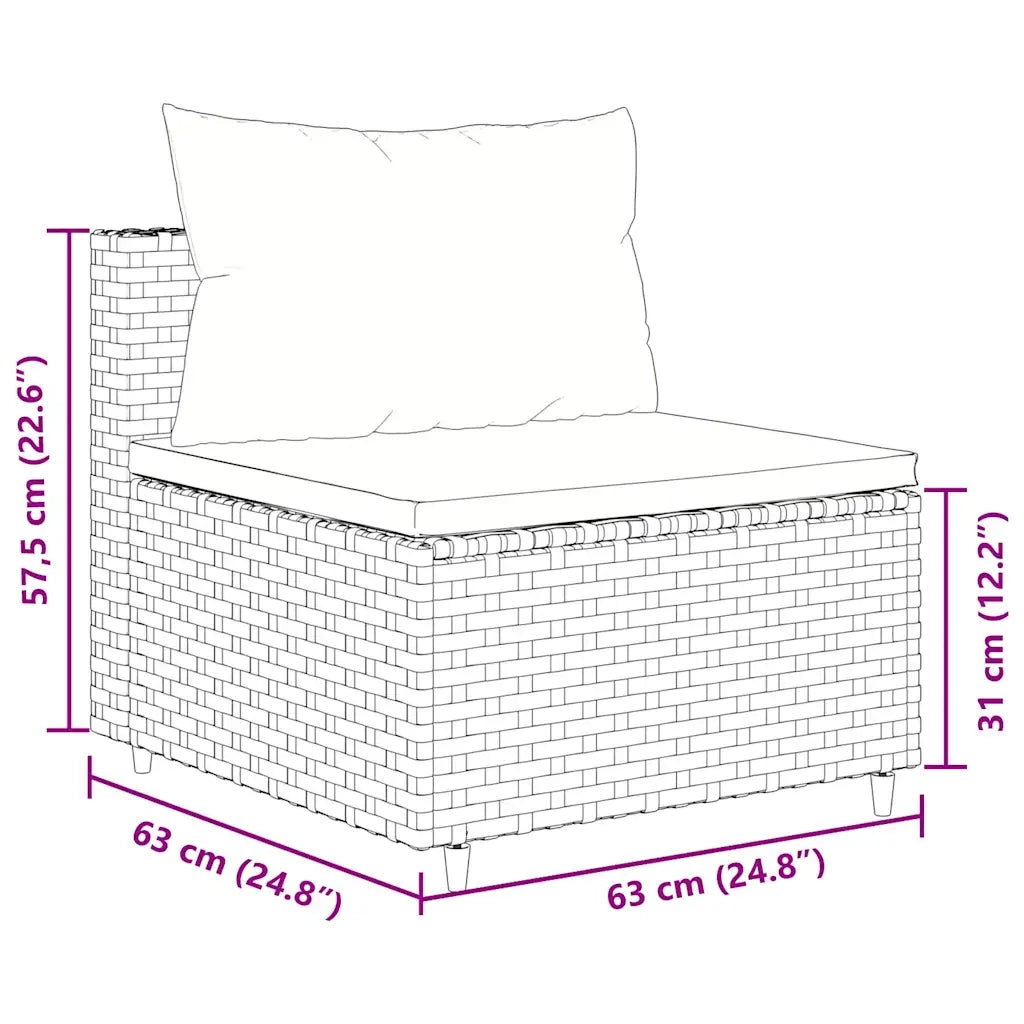 Set Mobili da Giardino 6pz con Cuscini in Polyrattan Marrone 3308142