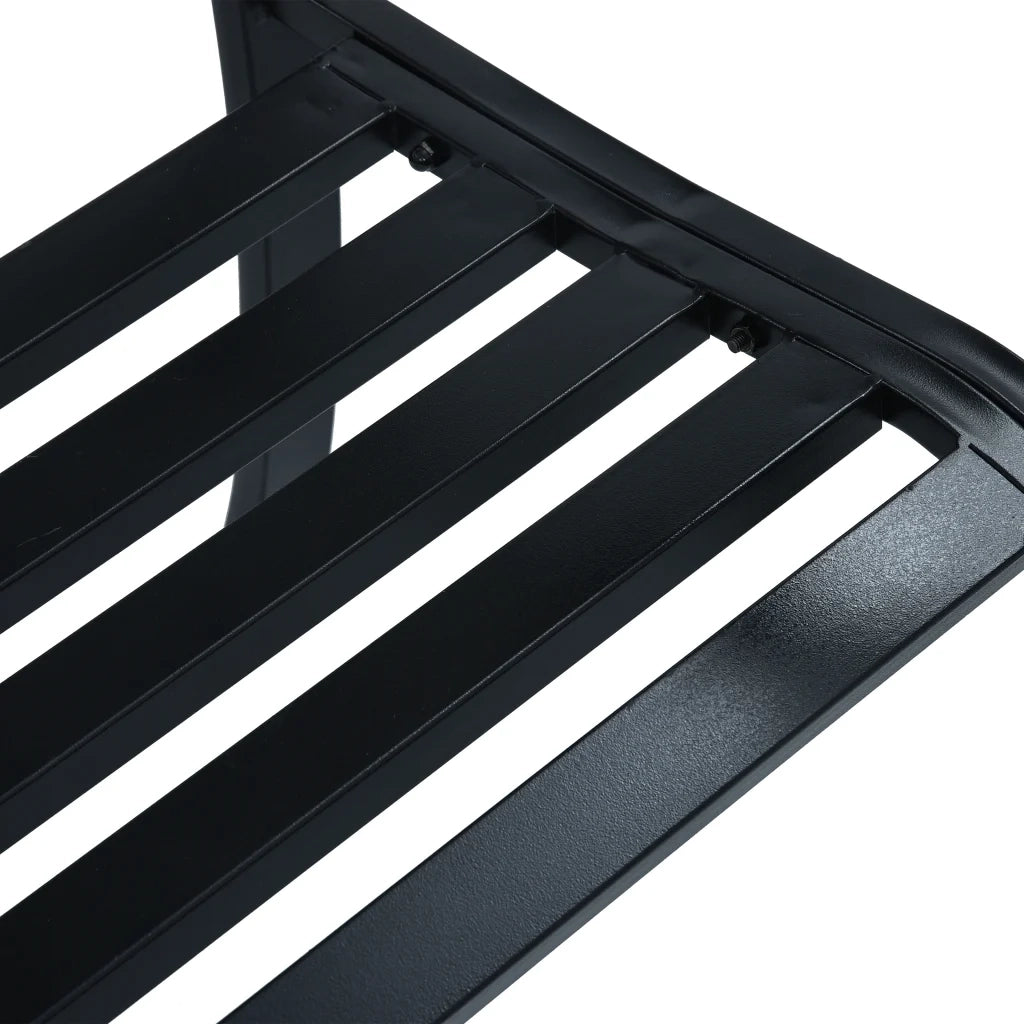 Panchina da Giardino 125 cm Nera in Acciaio 47943