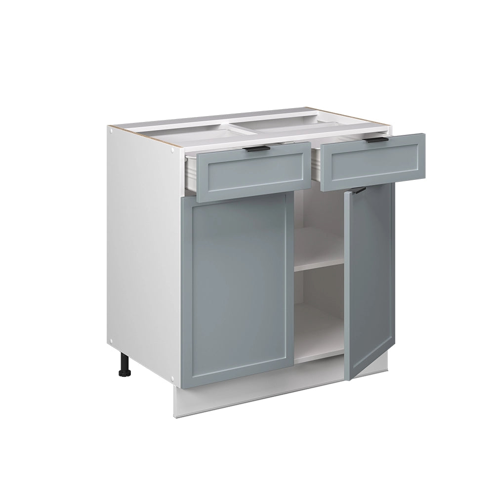 Mobiletto base per cucina Fame-Line Blu-grigio chiaro/Bianco 80 cm, PL Rovere Vicco