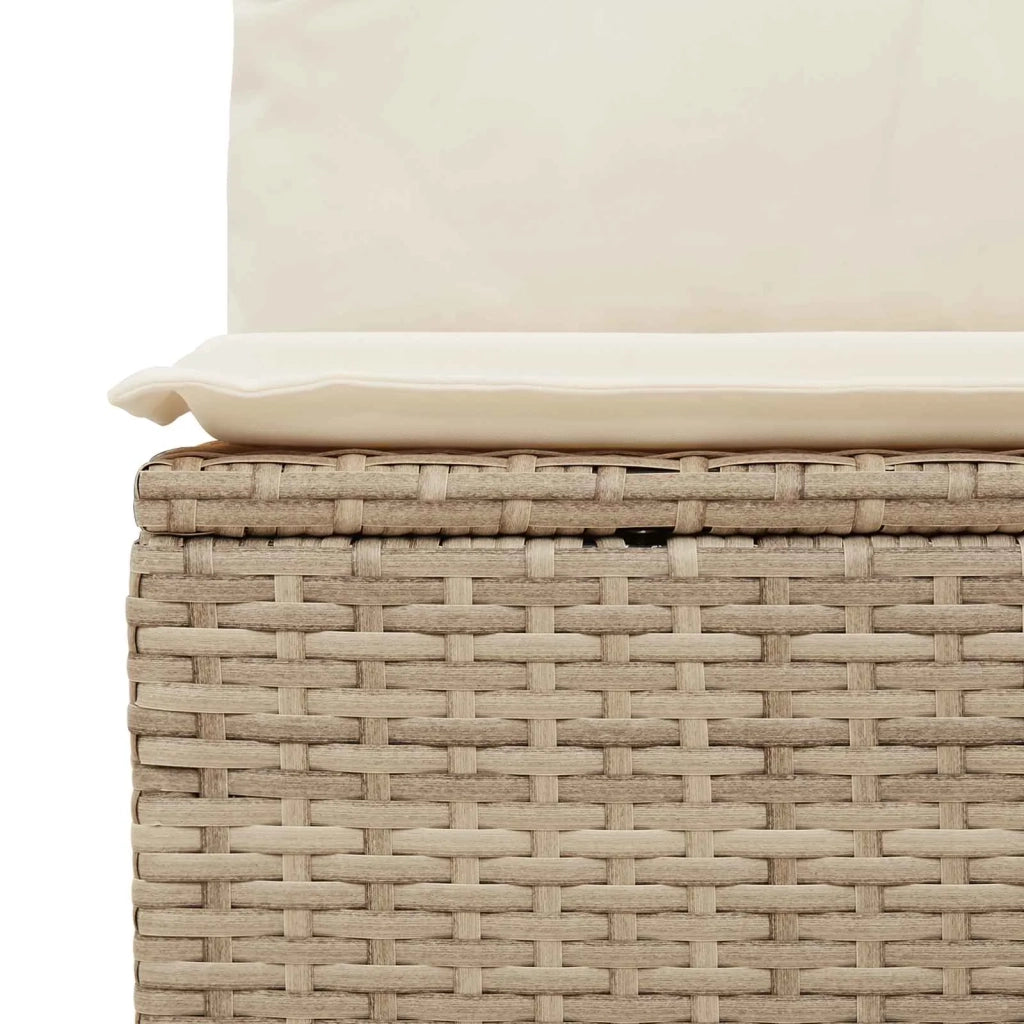 Panchina da giardino con cuscino Nero e Bianco Crema polyrattan 3394444