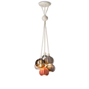 Lampadario Mix Vintage Decò Afoxe&apos Alluminio Ceramica Vetro 6 Luci E14
