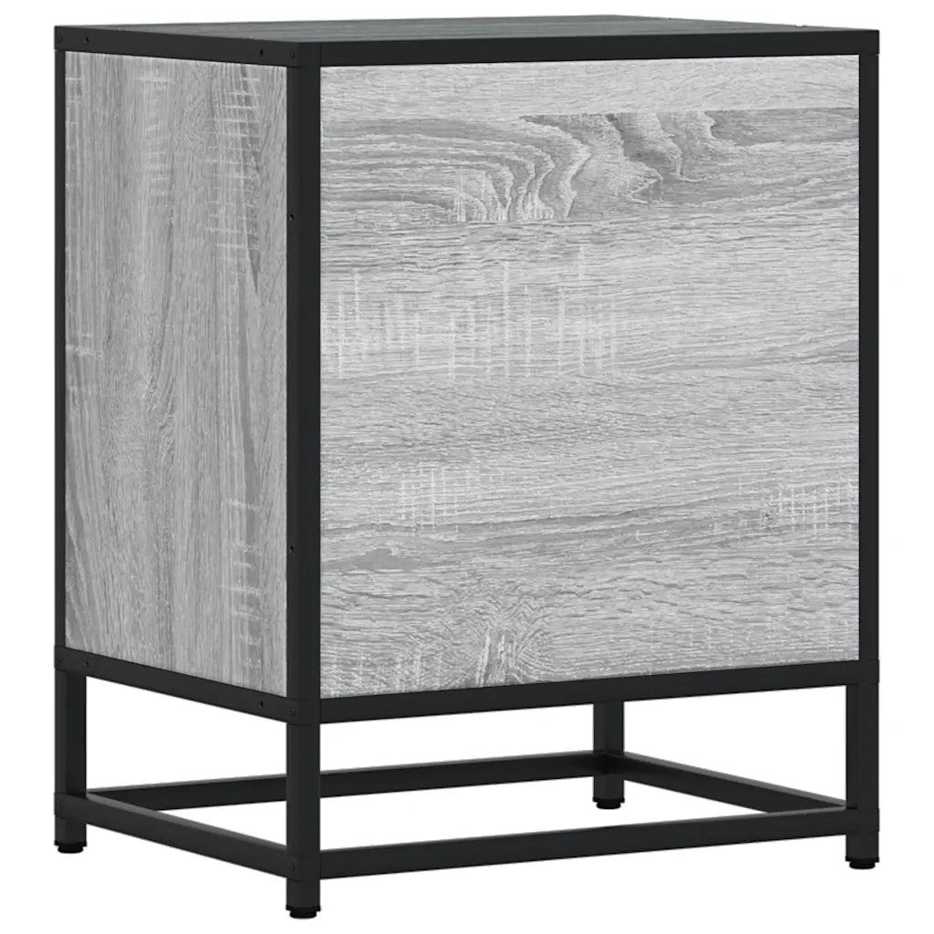 Comodino | Armadio da Notte | Mobiletto da notte Grigio Sonoma 40x31x50 cm Legno Multistrato e Metallo