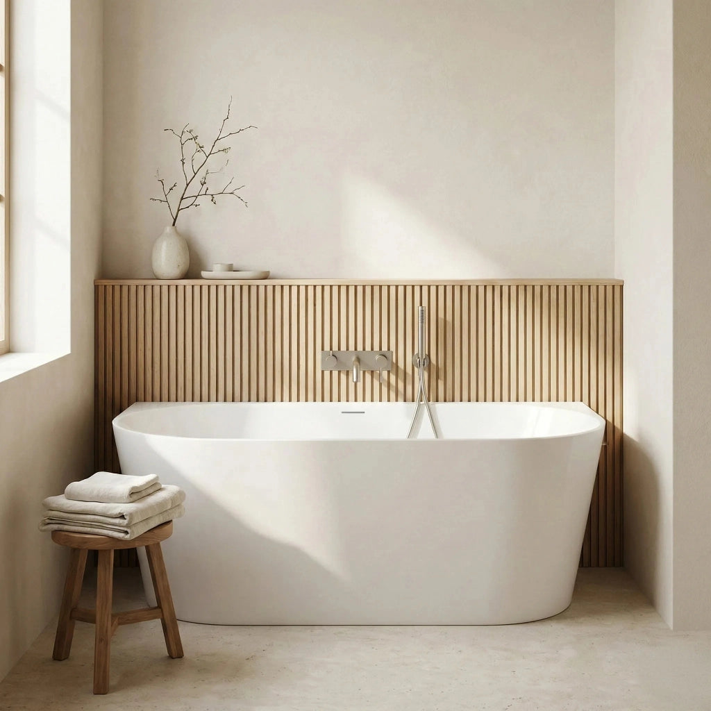 Vasca Bagno A Parete Capri Slim 170cm Copritappo nero