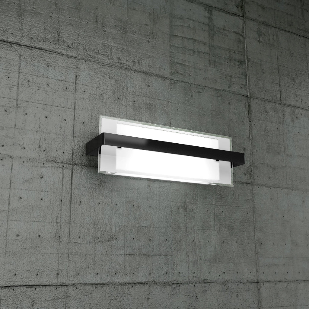 Toplight Plafoniera da parete 2 luci Cross con attacco E27, struttura nera e bianca, design moderno 44x12x15cm