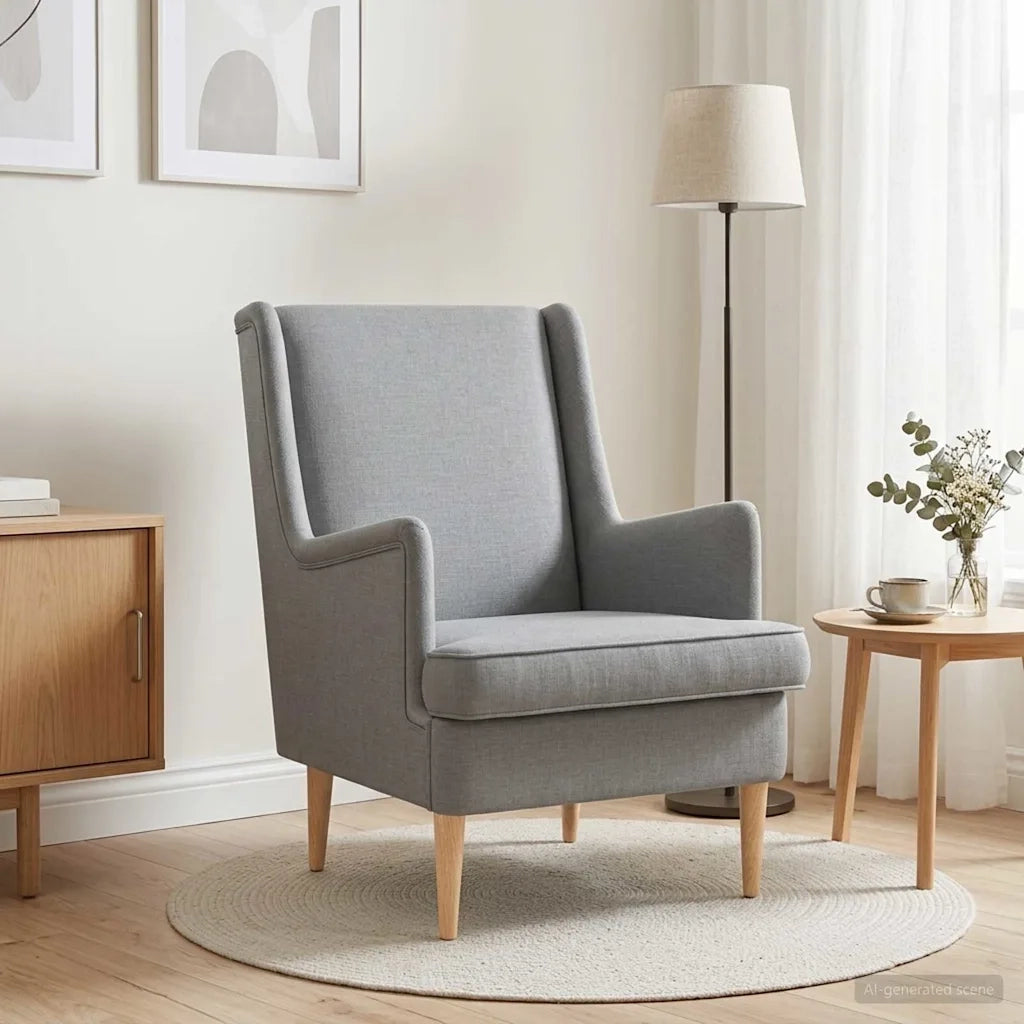 Poltrona Grigio Chiaro Tessuto 42029948