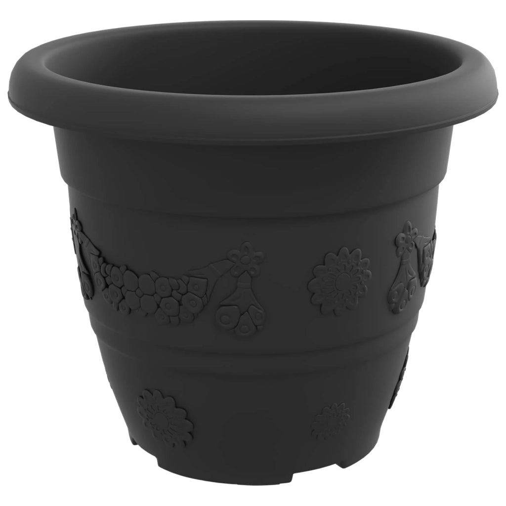 Vasi per Piante 6 pcs Nero Ø 22 x 18 cm Plastica 3403275