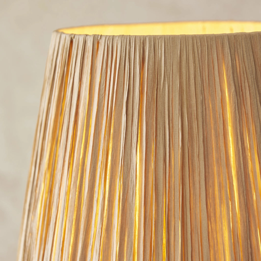 Lampada da terra boho nera opaca rafia E27 Endon Wriggle