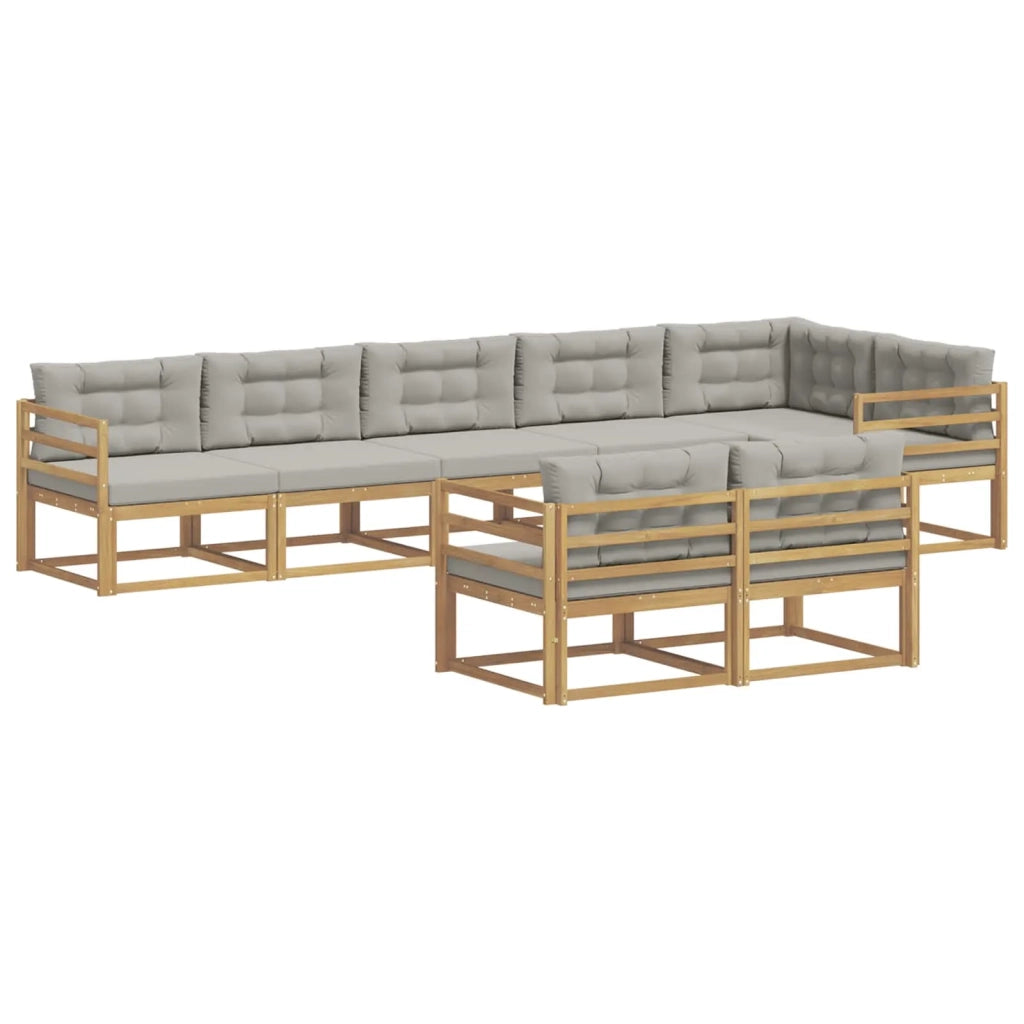 Set di divani da esterno 6 pz Bianco e Grigio Chiaro Poliestere 3386605