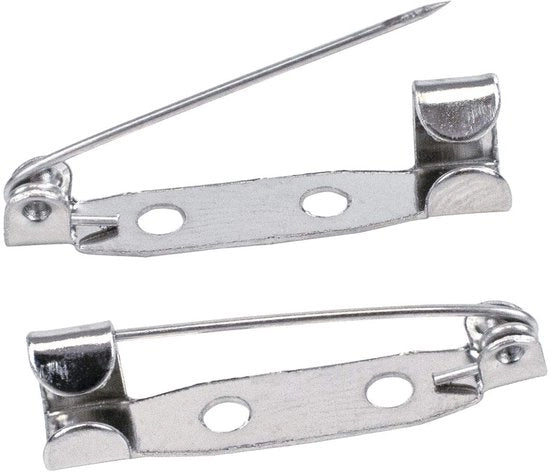 Brochespigli 100 pezzi - Chiusura a sicurezza sul retro - 25 mm - Pennelli per badge - Attività di creatività - Creazione di gioielli - Utilizzo multifunzionale