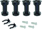 SET PIEDINI PER MOBILI DA CUCINA IN PLASTICA CON GANCIO mm. 100 h 4 pz.
