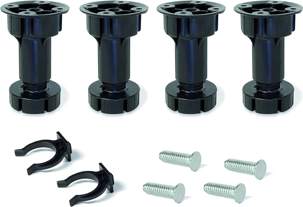 SET PIEDINI PER MOBILI DA CUCINA IN PLASTICA CON GANCIO mm. 100 h 4 pz.