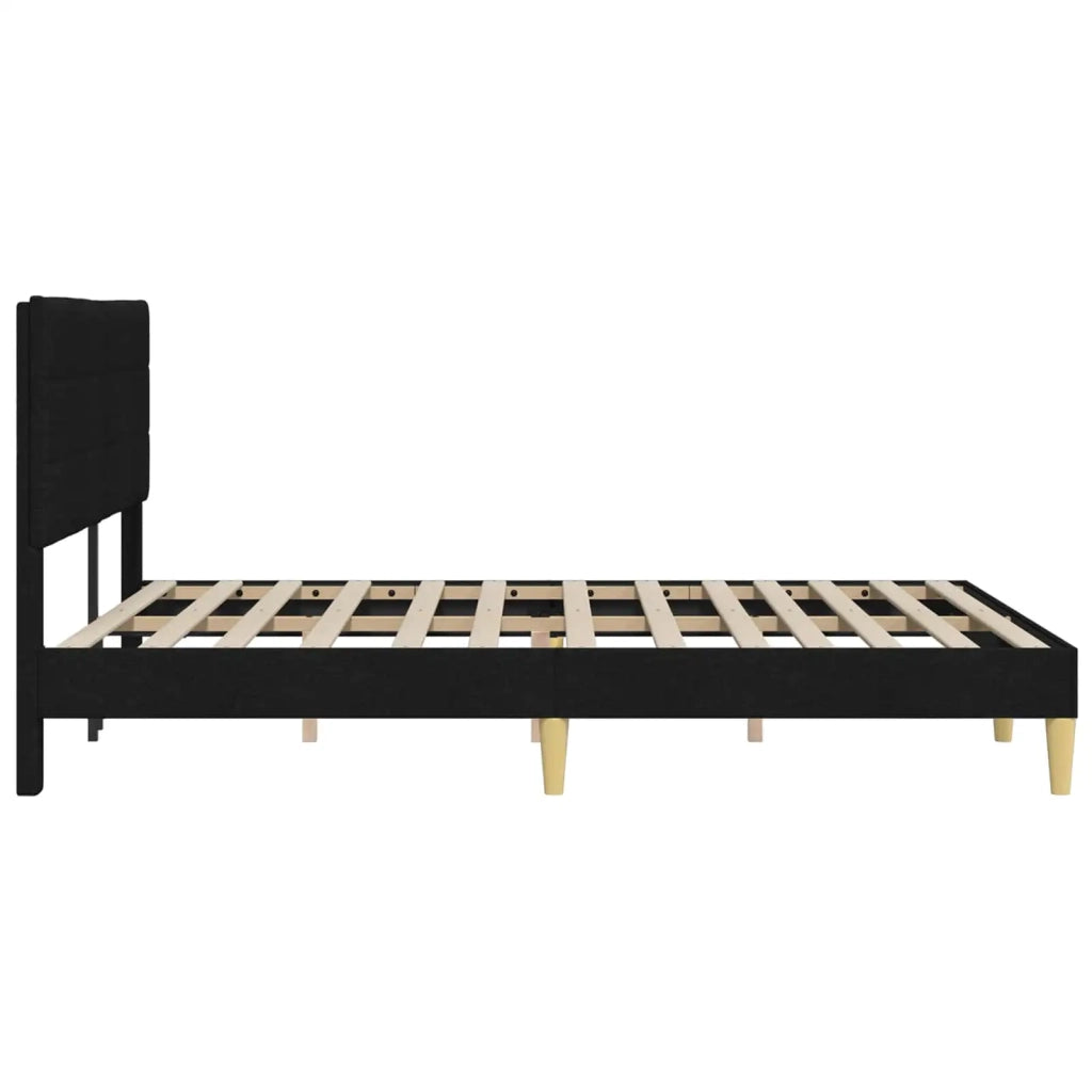 Struttura del letto con testiera-Giroletto Nero 160 x 200 cm Tessuto 396205