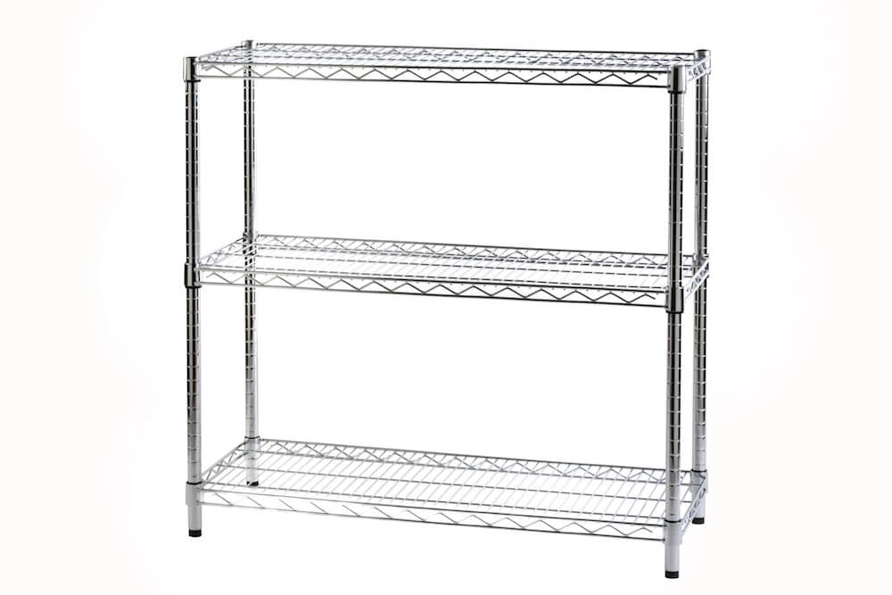 Scaffale 3 Ripiani 90x35x90 cm in Metallo Cromato Tosini