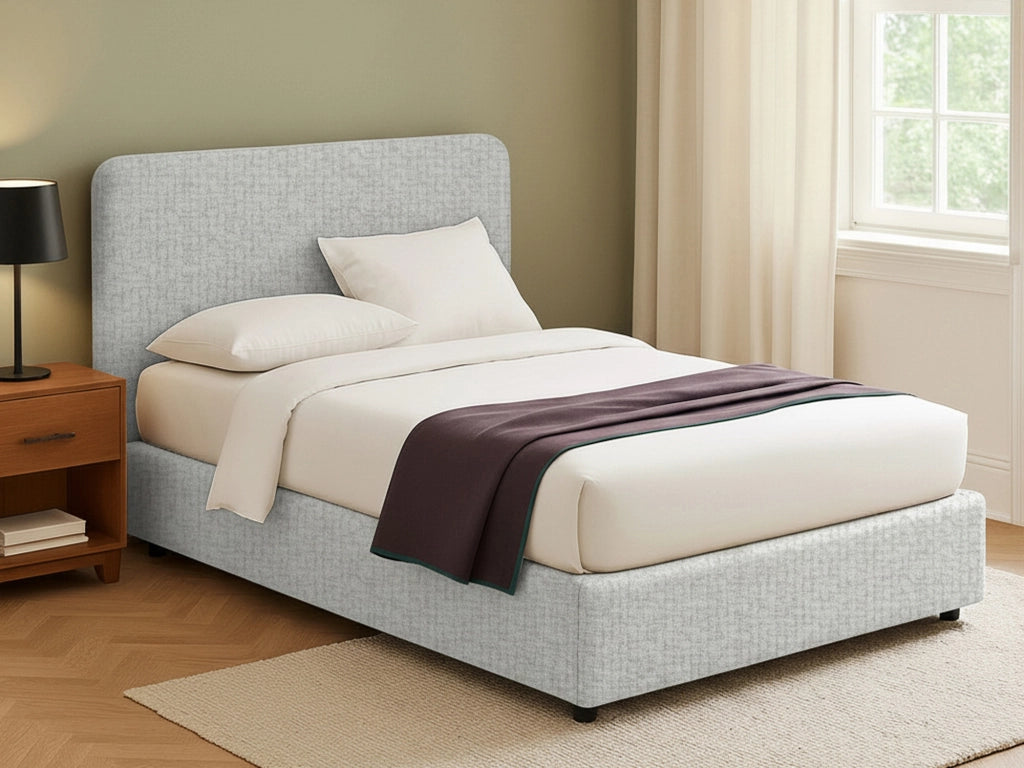 Bury, Letto Matrimoniale Sfoderabile Made in Italy, Grigio Chiaro