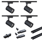 Kit binario X-Line nero 4 faretti LED 15W 2x1m DPM