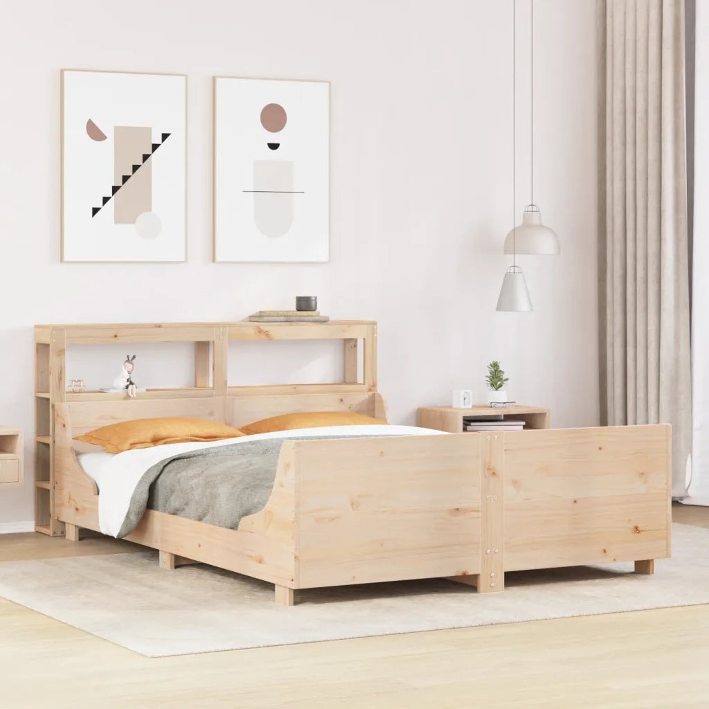 Letto senza Materasso-Struttura Letto 120x190 cm in Legno Massello di Pino 749283
