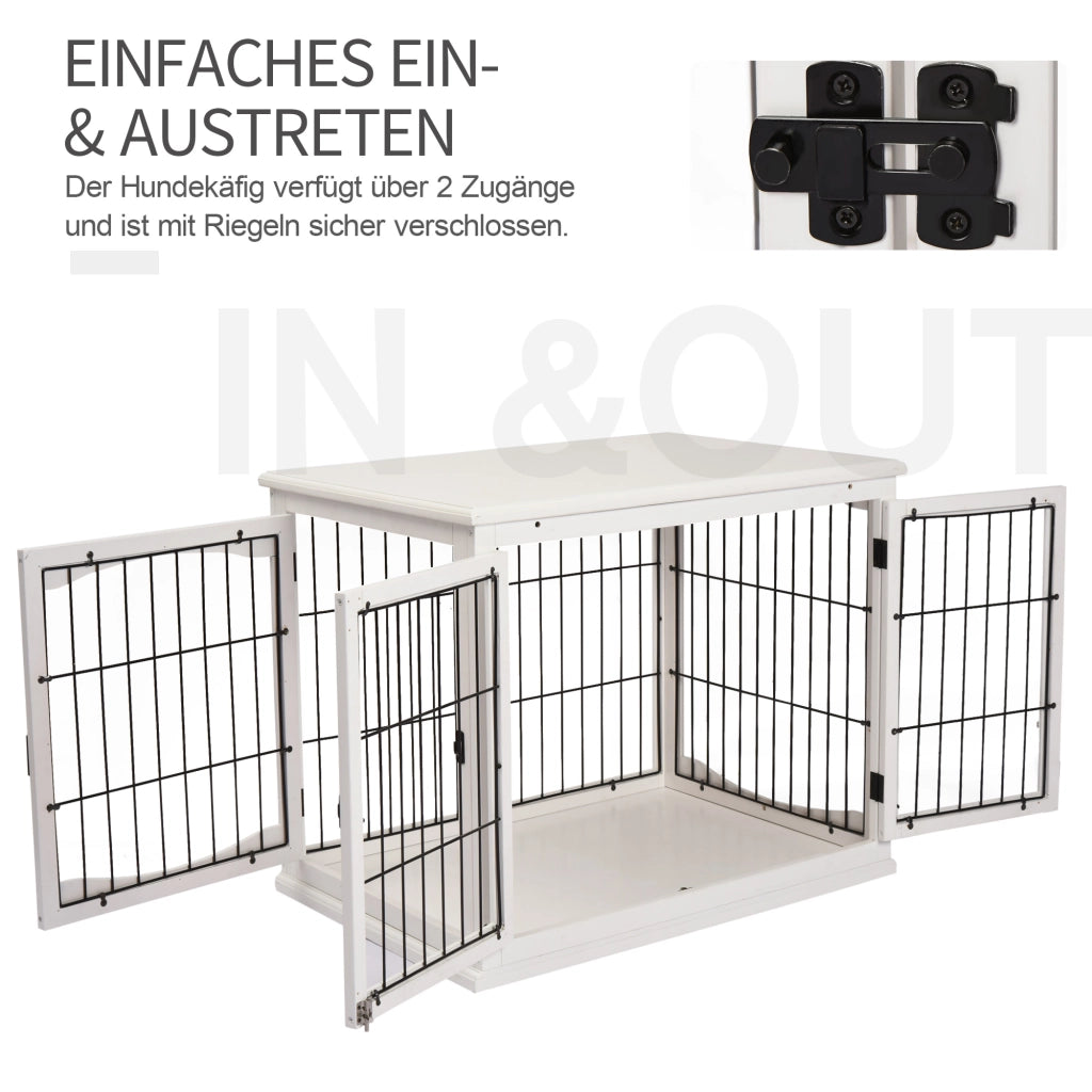 Trasportino per Cani in Legno MDF e Ferro ¨C Xylo ¨C 58,5x81x66 cm Bianco