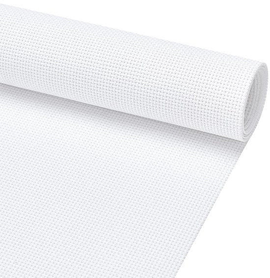 Tessuto da Aida 18CT - Tela di cotone 100x50 cm - Manufatto artigianale per lavori di punto - Resistente e duraturo - 0,5 mm di spessore - Tessuto per punto in croce