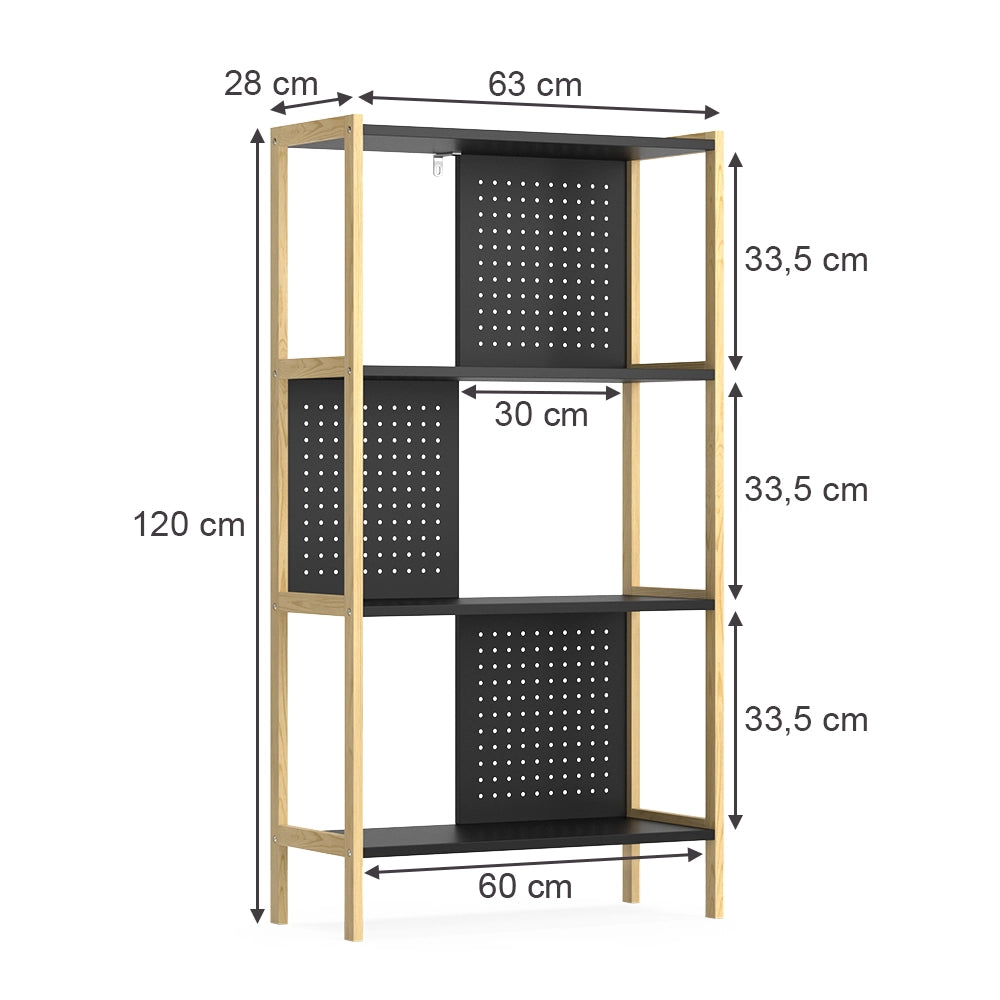 Vicco Scaffale in piedi Nero 63 x 120 cm