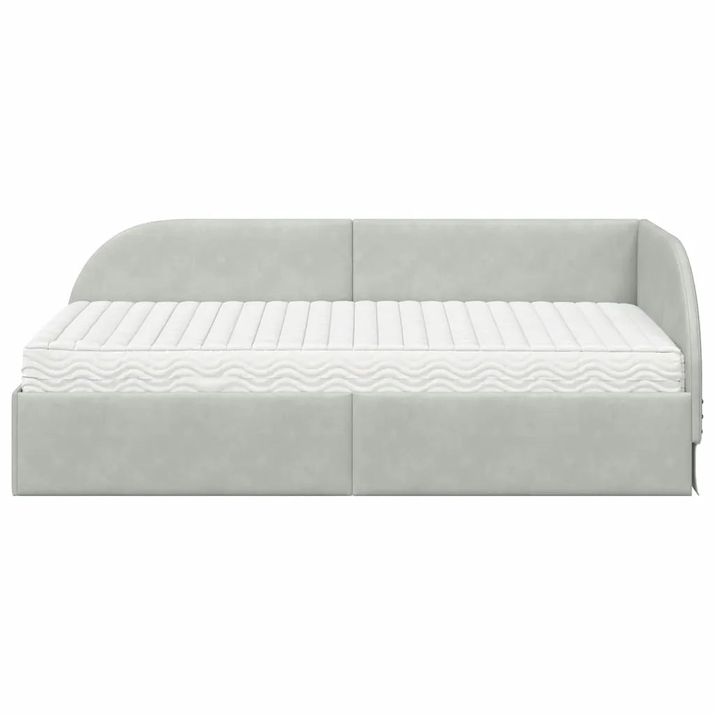 Struttura Letto Angolare con Materasso 2 pcs Grigio chiaro
