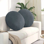 Cuscini per Seduta 2 pcs Grigio scuro Ø 40 x 13 cm Velluto 42014249
